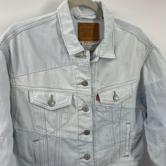 Levi’s XS Premium Slouch Pieced Trucker Jacket Light Wash 37782-0000 - Picture 4 of 9